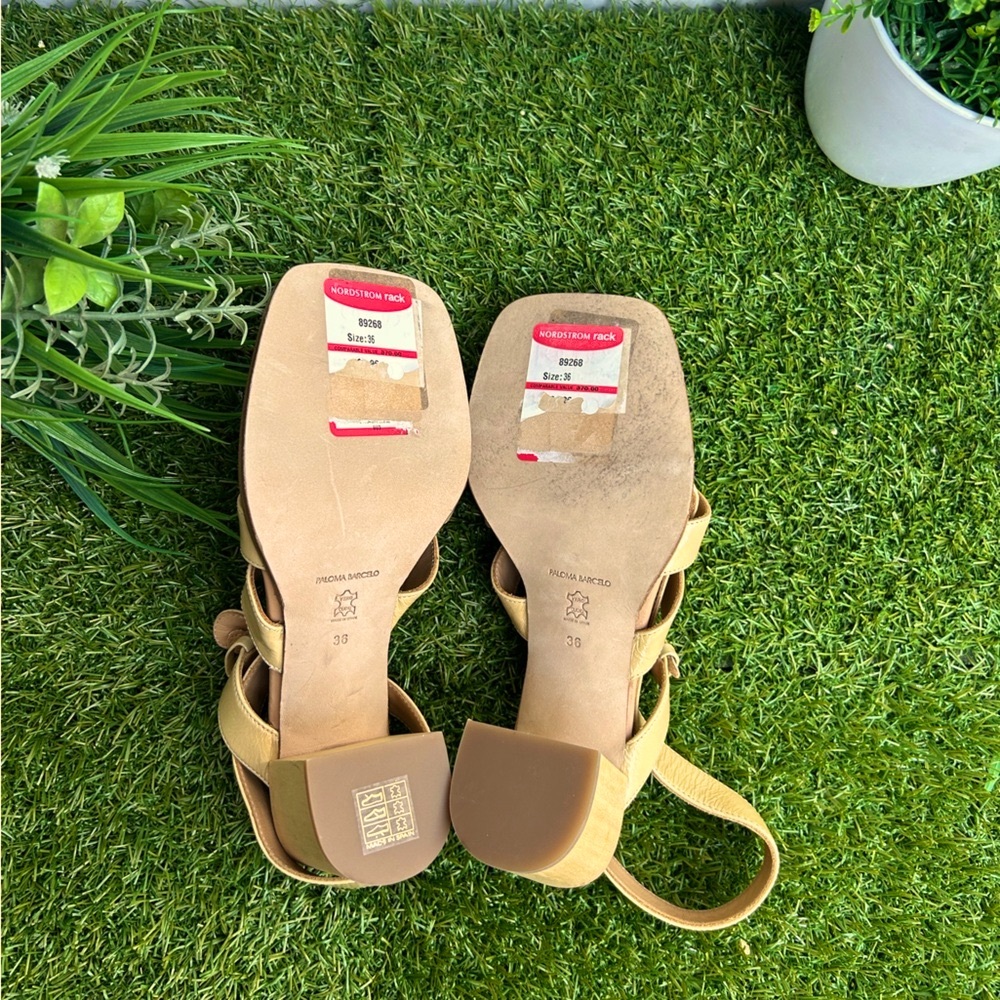 PALOMA BARCELO
Women's beige leather sandals with square toe size 36 US 6 - Picture 13 of 17